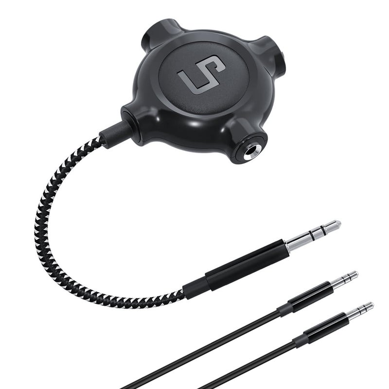 LP موصل سماعات الرأس LP، موصل صوت ستيريو 3.5 مم مضفر من النايلون، ذكر إلى 3 منافذ أنثوية لجهاز MacBook، Mac، iPad، iPhone(â‰¤6)، iPod، جهاز لوحي، كمبيوتر محمول، كمبيوتر شخصي، سماعة أذن، كيندل، مشغل MP3، مكبر صوت والمزيد - Image 1